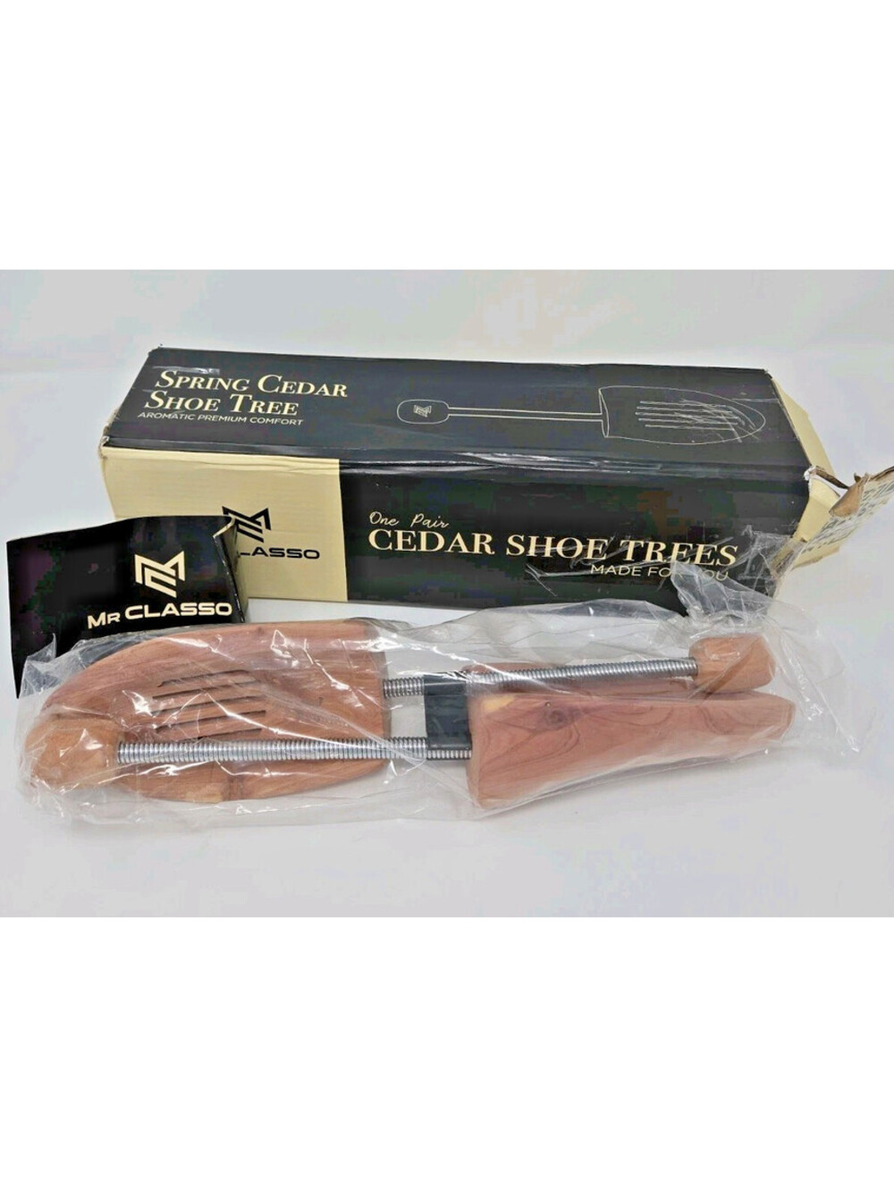 Mr. Classo Aromatic Cedar Shoe Trees XL Pair New In Open Damaged Box